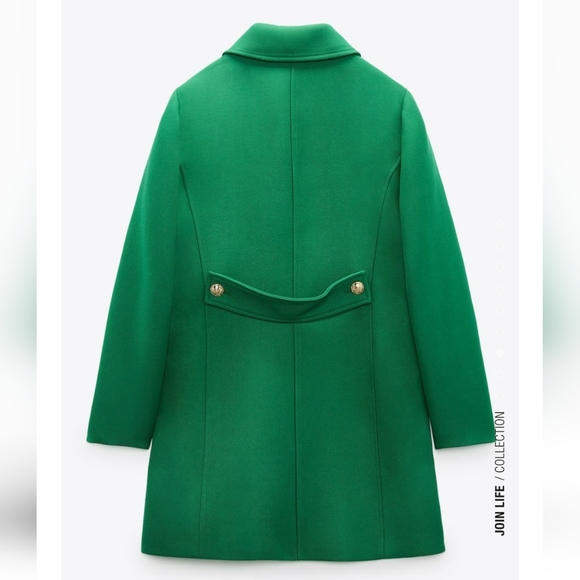 ZARA BUTTONED TAILORED COAT GREEN COLOR Bloggers favorite - Picture 14 of 16